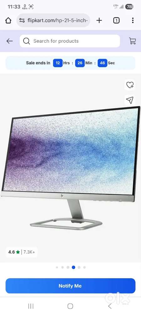 Hp 22es computer moniter 100% condition ips full hd 4k video