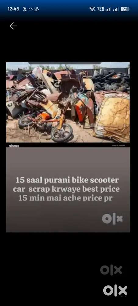 All bike scooter car scrap krwaye 15 mai