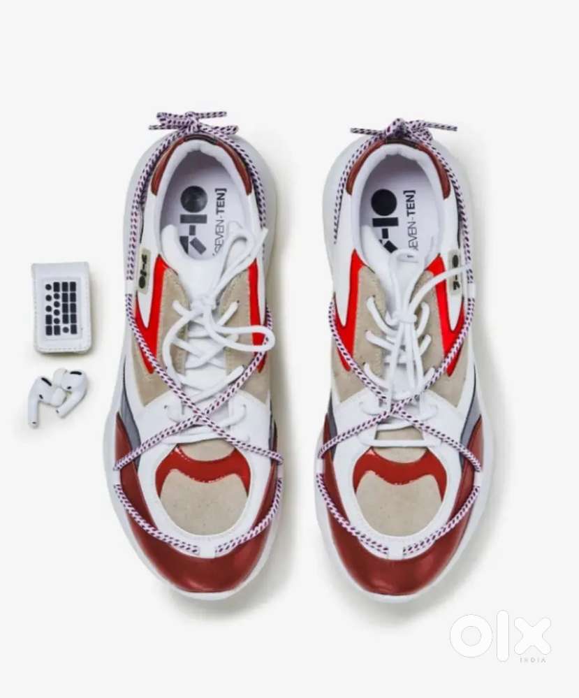 410 white red pouch chunky sneaker