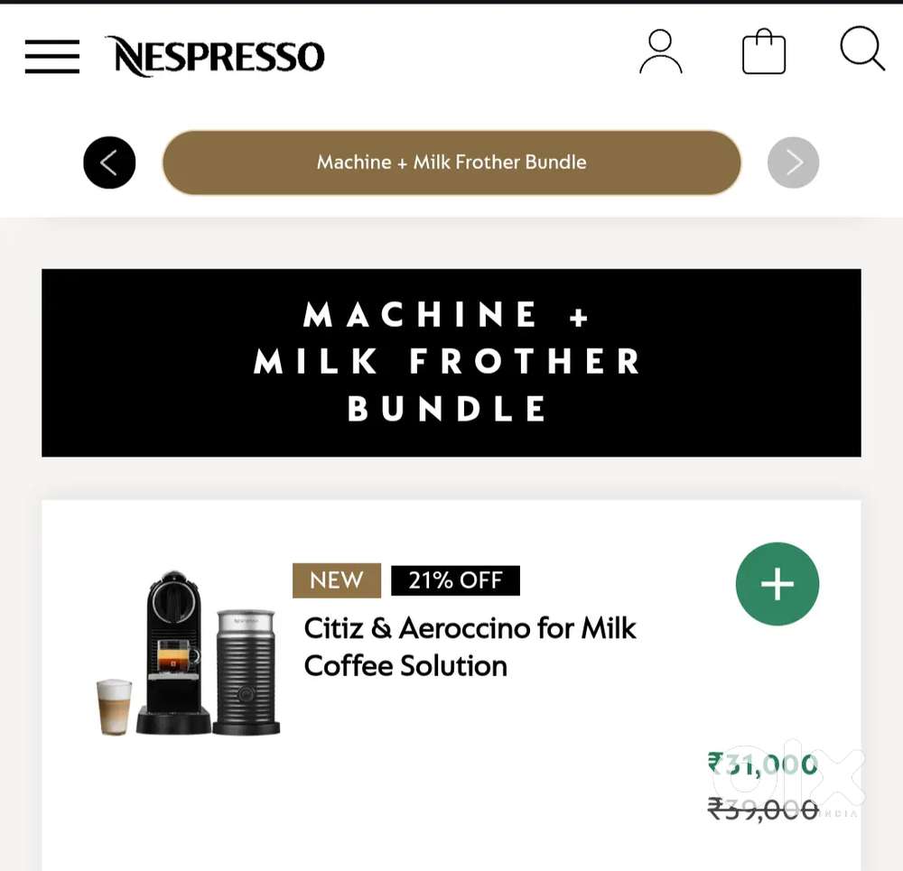 Nespresso Citiz Espresso Coffee Machine & Aeroccino 3 Milk Frother