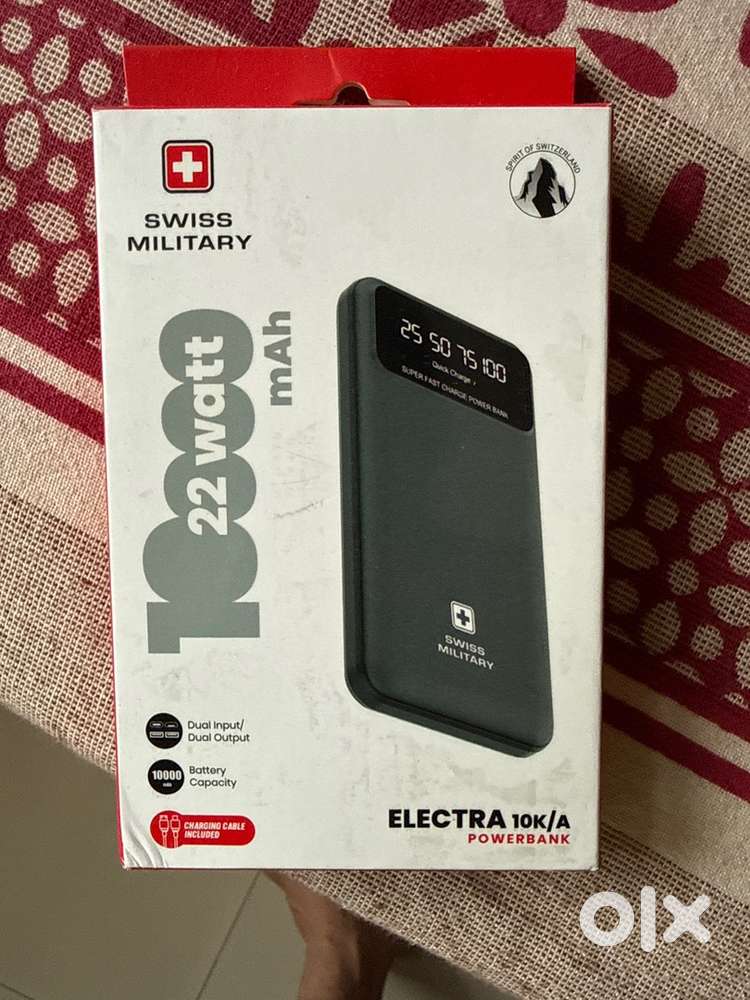 Swiss militiary power bank and ensport plus bluetooth neckband