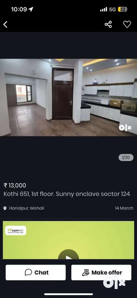 Kothi, first floor for rent