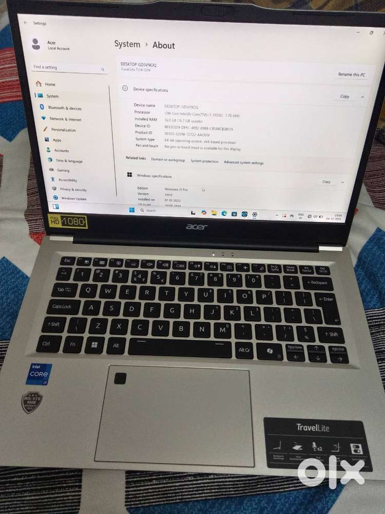 Acer travel lite Intel core i7 13th gen