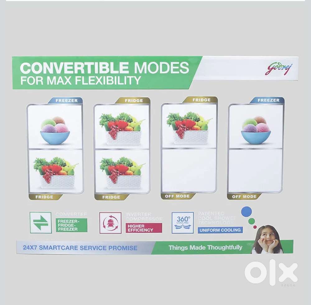 Godrej convertible 328L double door fridge
