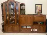 Real Solid Teakwood Wall Unit with Massive Bar & TV Cabinet