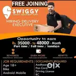 FREE JOINING 100 Delivery boys Swiggy Food Delivery jobs