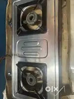 2 Burner Curve  Glass Top Stainless Steel Frame