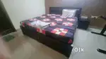 King size bed with storage & 2 side tables