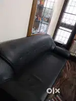 Leather sofa set with table