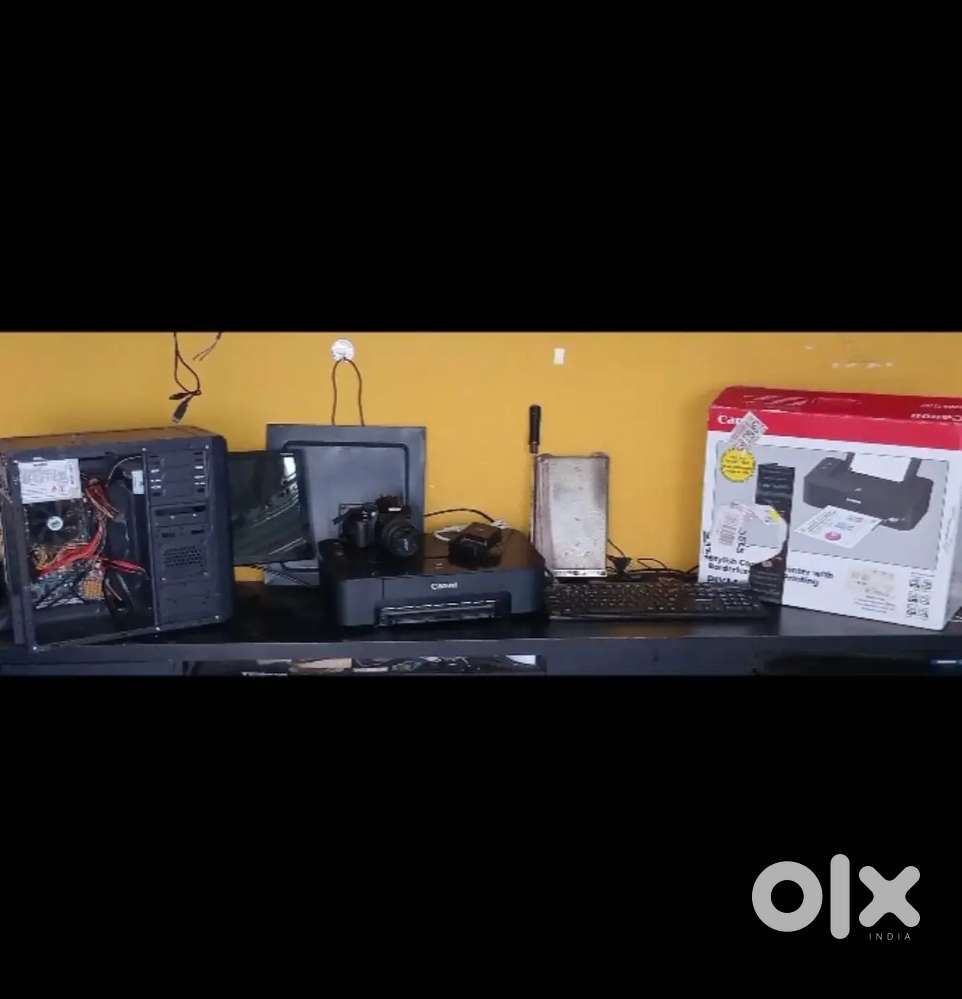 Nikon Camera, Photo Printer, Computer, Camera stand