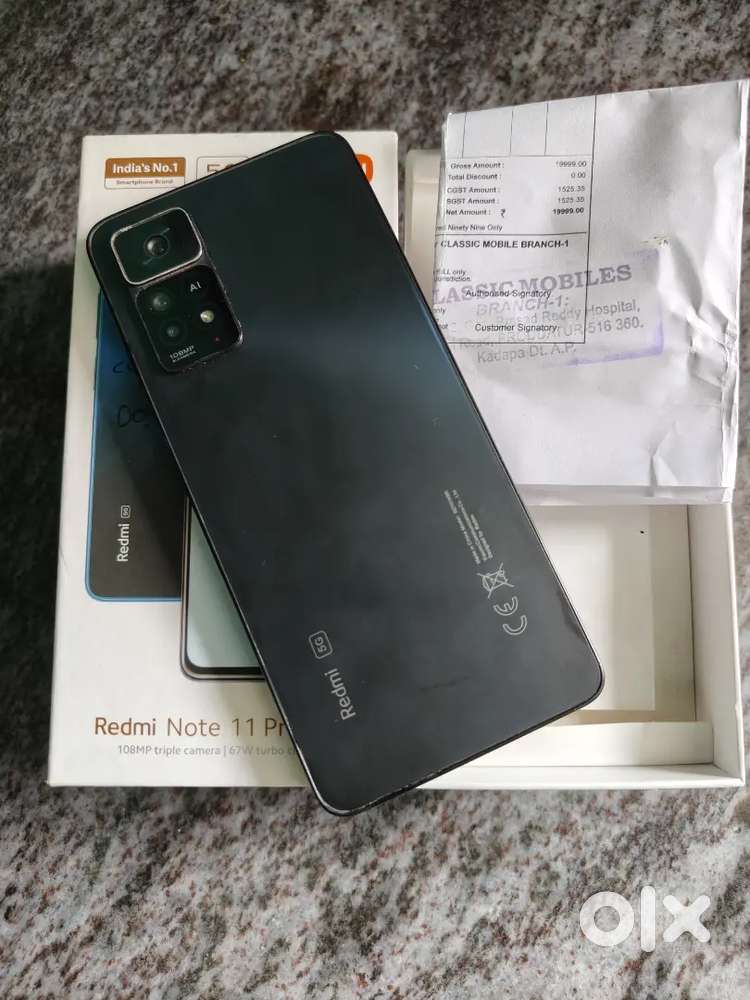 Redmi note 11pro plus 5g mobile with box bill