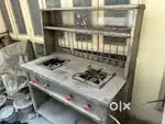 Big 2 burner stove and one single burner stove, kadhai electric heater