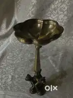 Antique pure brass solid heavy rear centre table bowl or urli 27/5 cm