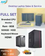 full set-cpu-monitor-ram-4gb-500gb hdd-replacemetwarranty-desktop-wifi
