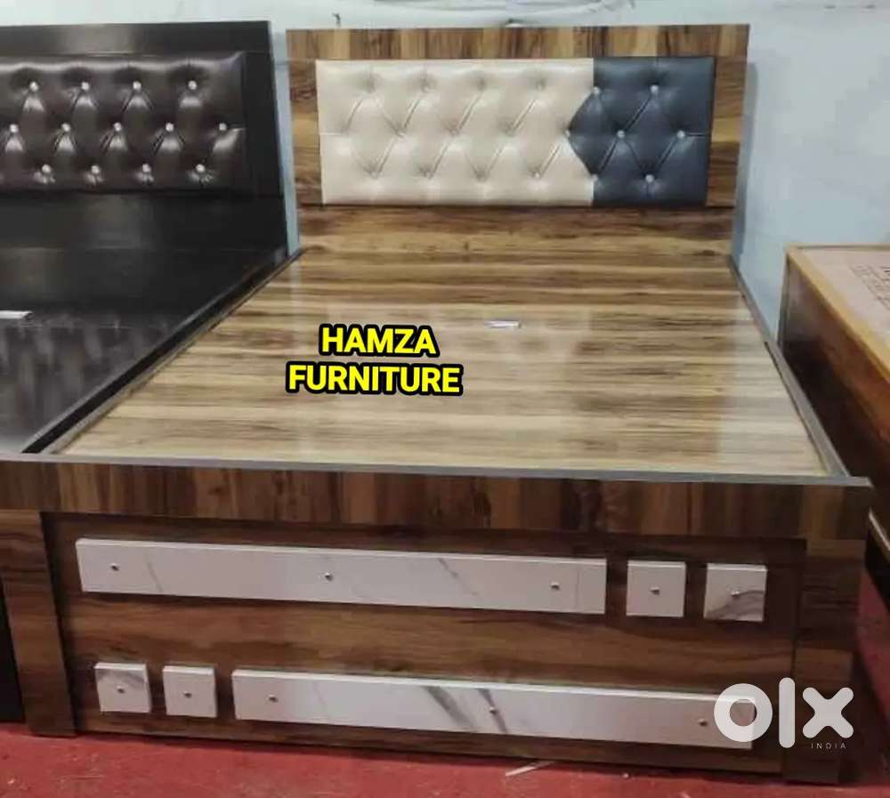 HAMZA FURNITURE NEW look 4by6 particle wood bed Bajaj finance availabl