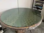 2 sliding coupboard and one round glass top dinning cum garden table