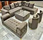 Nagpur Furniture Zone, L Shape Sofa Set + Tea Table + 2 Chairs + Couch