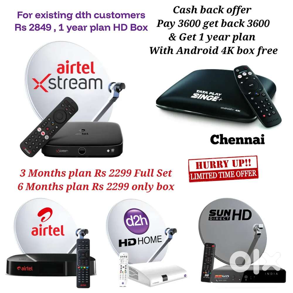 AIRTEL DTH ! TATÀ ! SUNDIRECT ! PLÀY ! DISHTV ! VIDEOCON D2H ! LED TV