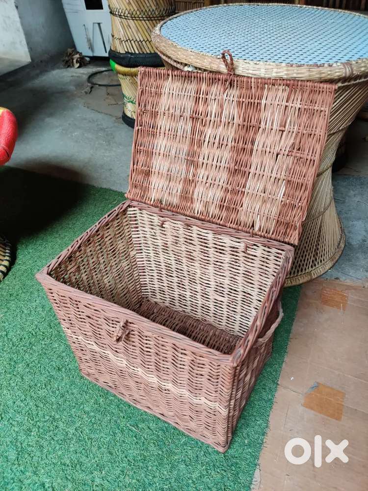 Cane laundry basket storage basket wall hanging cane planter flowerpot