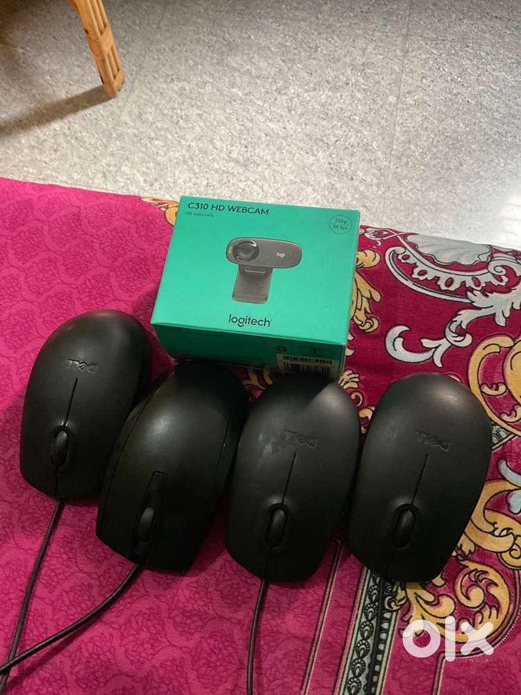 Dell and hp mouse and webcamera
