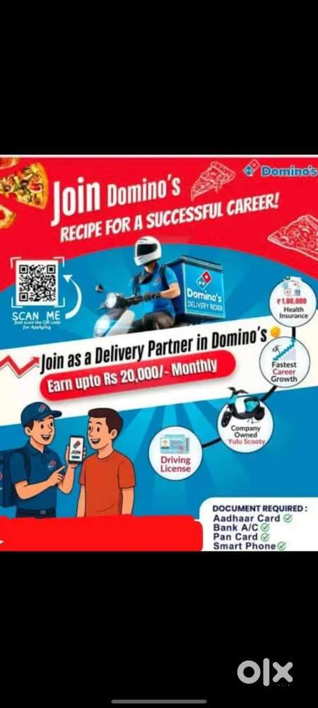 Dominos Pizza Hiring for Mohan Gardem Location