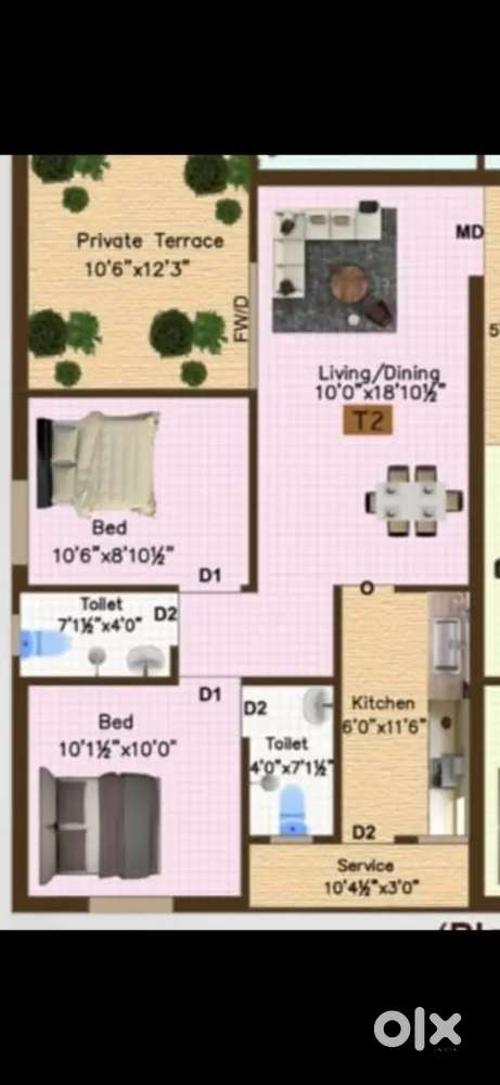 2 bhk rent, can occupy from Jan 2026