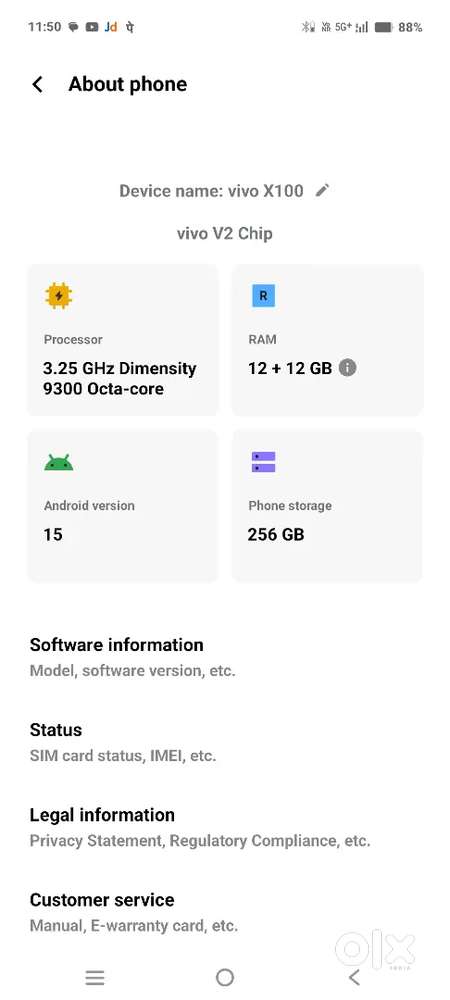 Vivo x100,New condition like a showroom,no scratches,256GB,12+12 GB ,