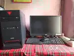 Desktop- AOC, Keyboard- Prodot, Mouse- Hp, CPU- Zebion, and pc speaker
