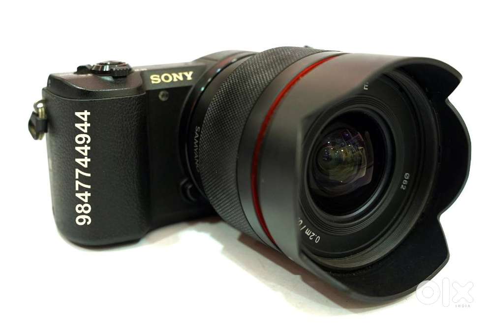 Sony a5100 Camera with 16-50 kit lens and 12 mm wide angle lens