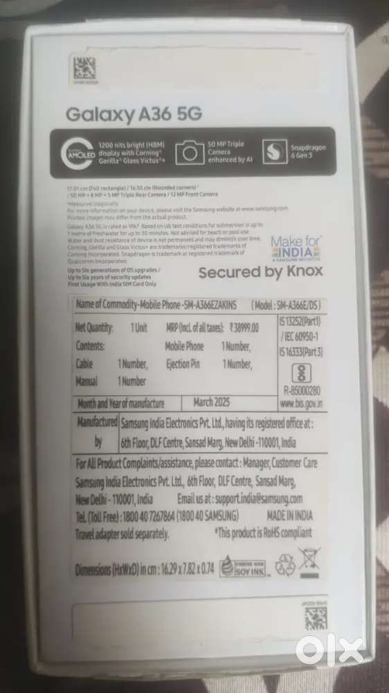 Galaxy A36 8gb/256gb dual sim