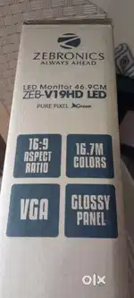 Zebronics 19 inch monitor for sale mint condition with box INR 2000