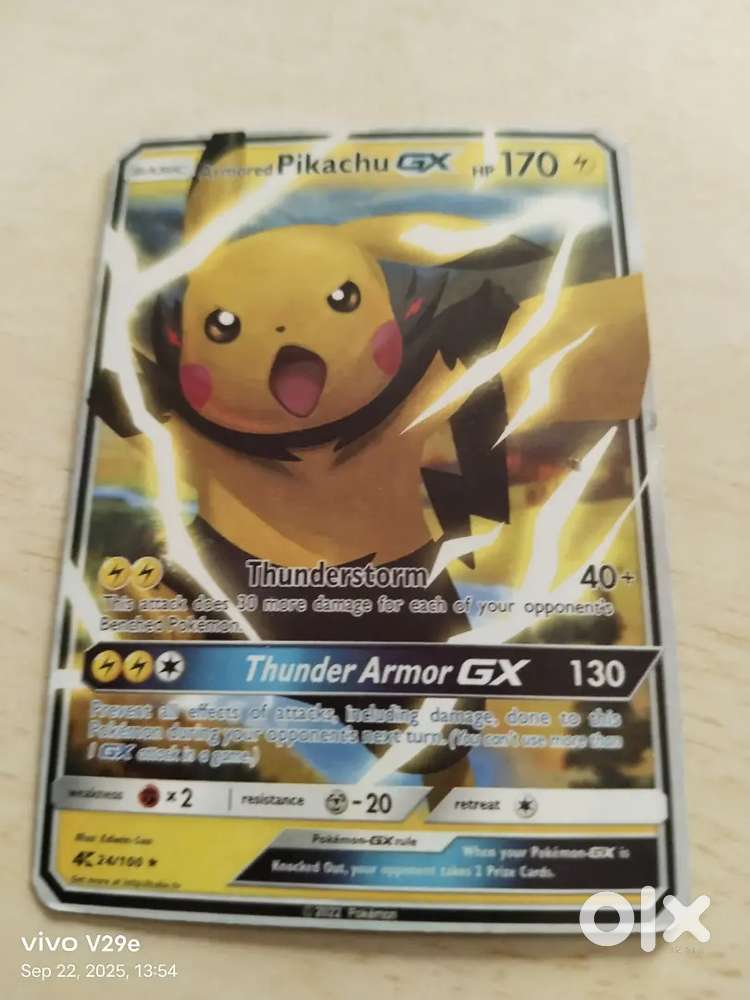 Pokemon cards Pikachu and raichu