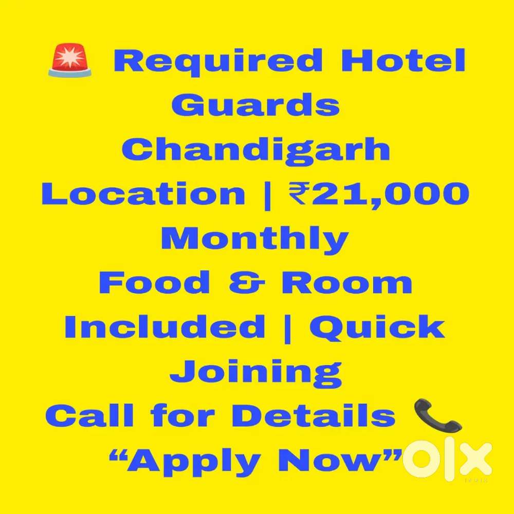 5 Star Hotel Security,  Food facility, Room, Immediate Joining