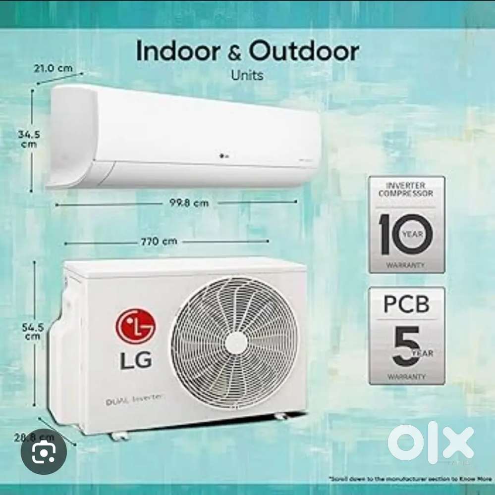 LG AC 5star 1.5 ton dual inverter, New ac with stabilizer