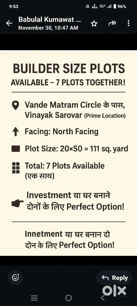 20*50 north facing 7 plots