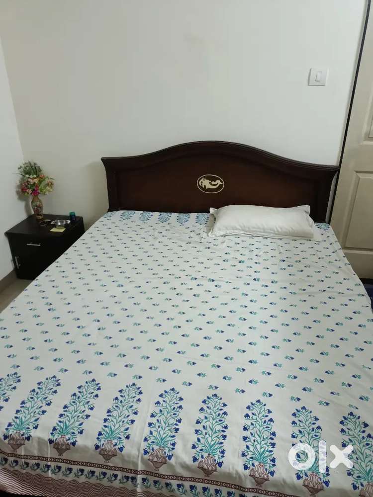 3 Wardrobes , Box type bed and  fridge with side table for sale