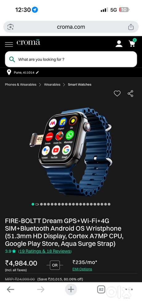 MOBILE WATCH WITH PLAYSTORE BOX SEALED