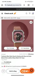 Fastrack After Dark Quartz Analog with Day and Date Leather Strap