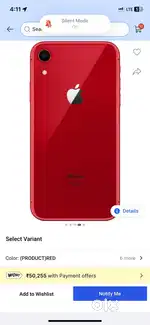 Iphone XR 81%BH red colour instant cash needed