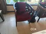 Elegant Wooden Chair Set with Side Table