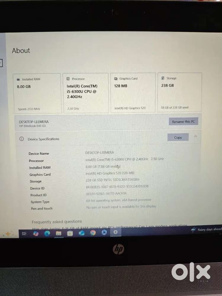 Hp Elitebook 840 G3