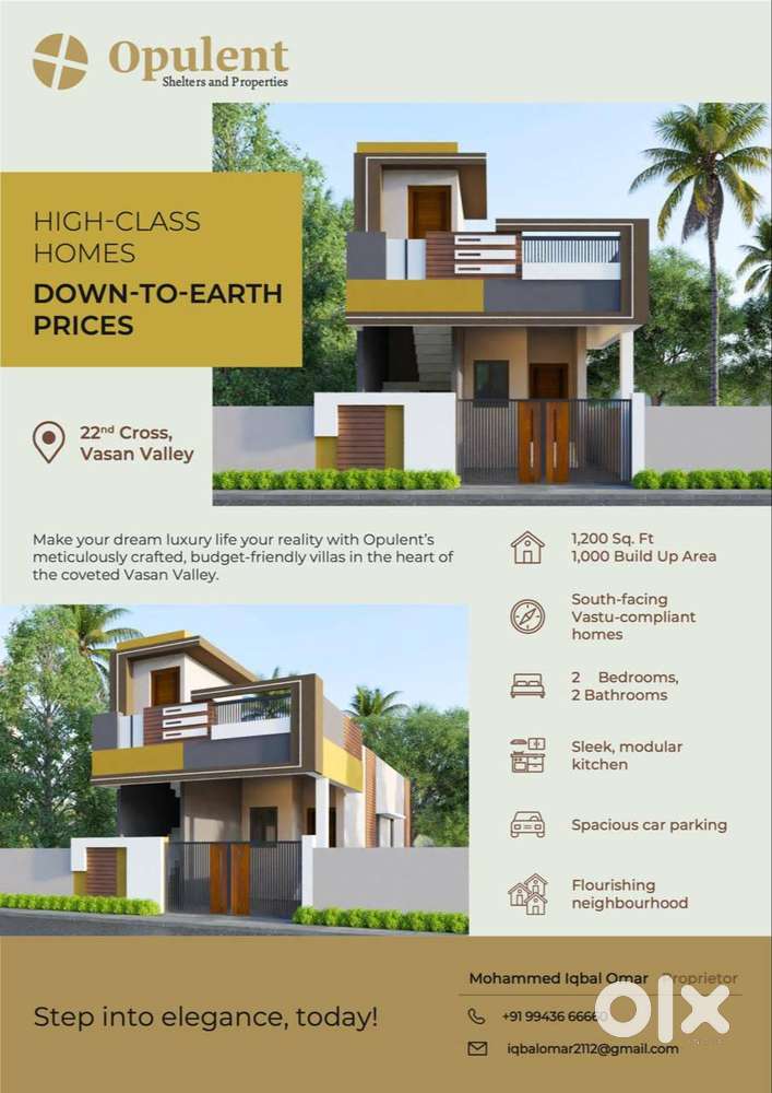Individual Ready to Move 1200 Sq.Ft Villa: Vasan Valley, Trichy