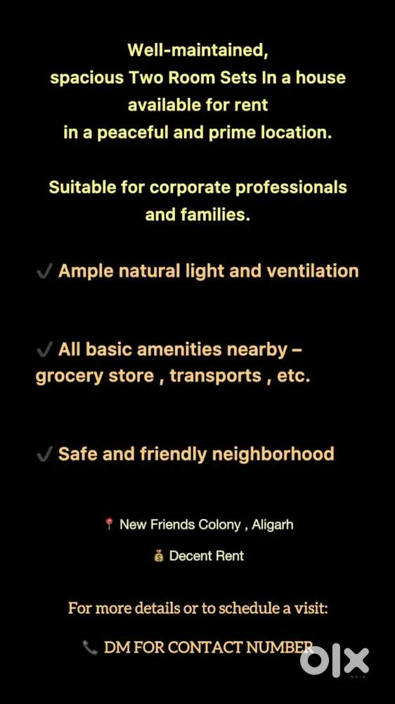 Two Room Set Availaible for Rent