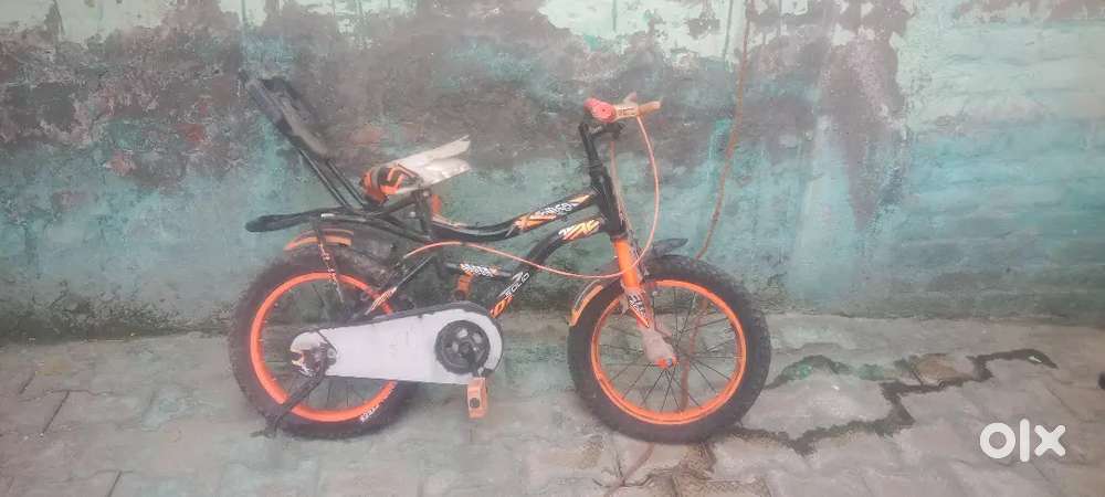 This cycle is colour orange and black and 2 seater