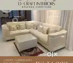 L shape sofa with beautiful colour and designing handle and pillow