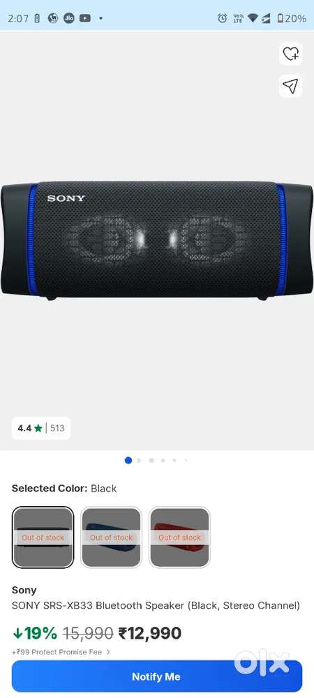 Sony bluetooth speaker almost unused XB33