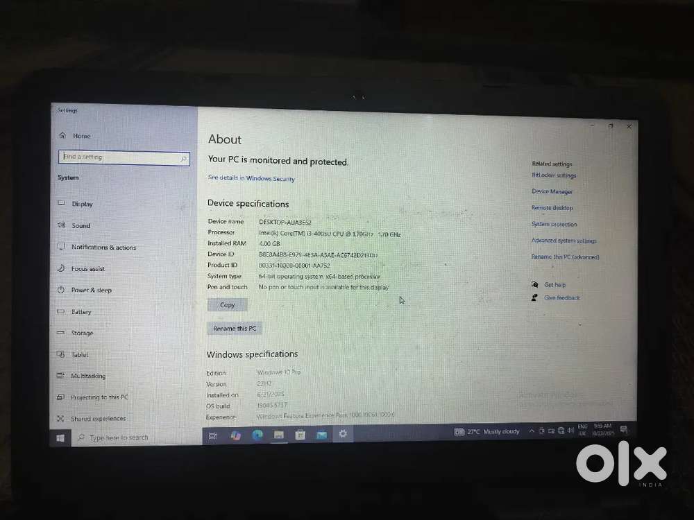 Hp laptop Intel core I3