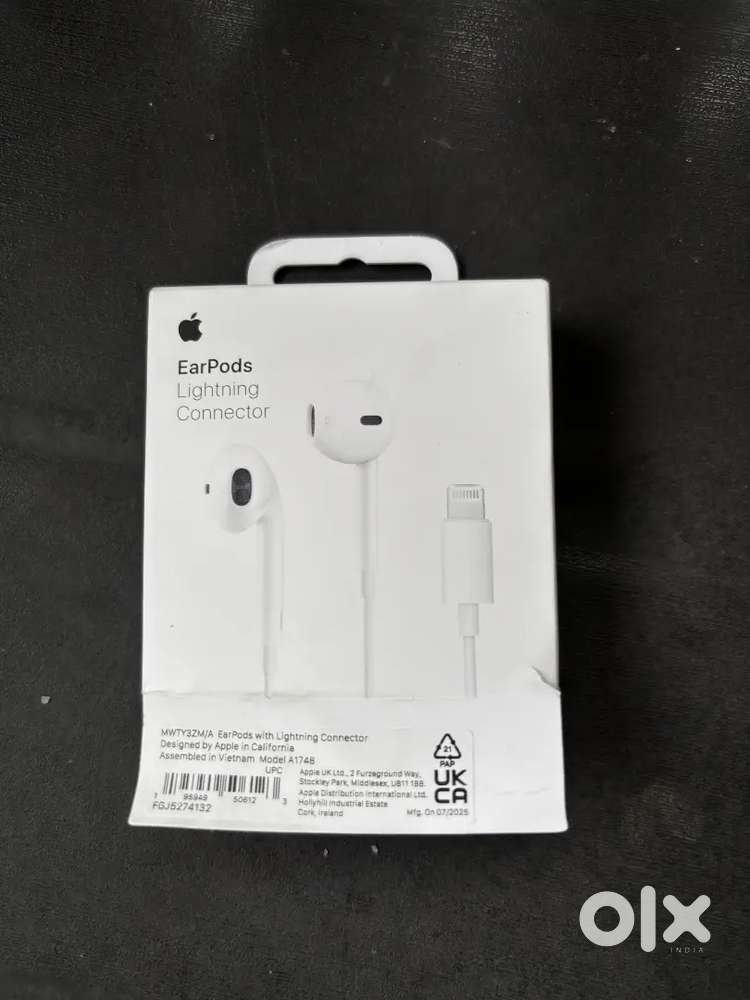 Apple Earpods lightning connector wired headset.