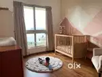Beechwood and cane Crib
