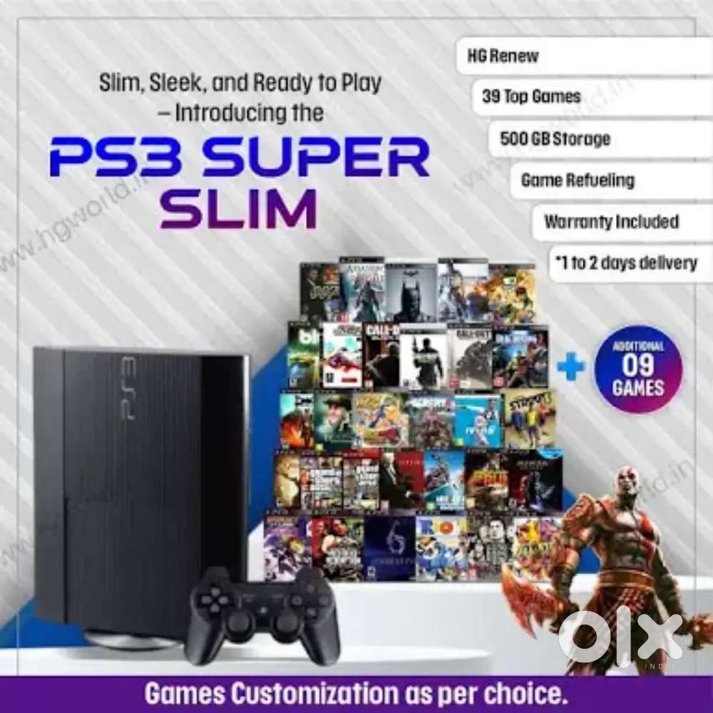 Ps3 super slim 500gb with 2 controller